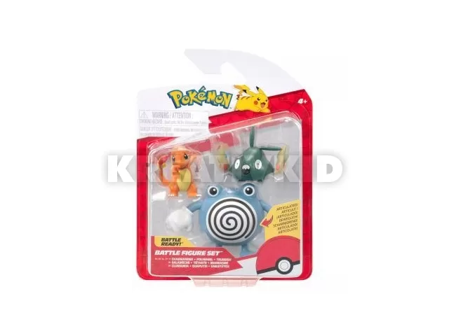 Pokémon: 3 db-os figura csomag - Charmander, Trubbish, Poliwhirl