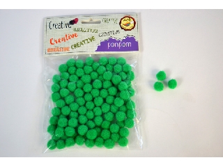 Pompon 10mm 100/csomag zöld