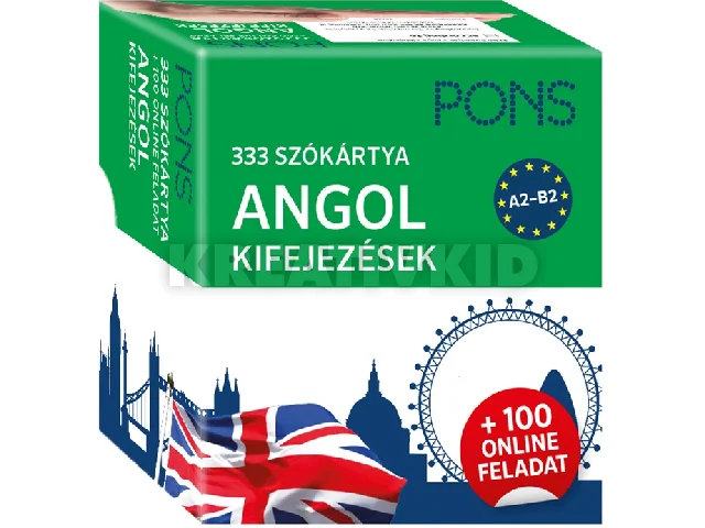 PONS 333 SZÓKÁRTYA ANGOL KIFEJEZÉSEK + 100 ONLINE FELADAT