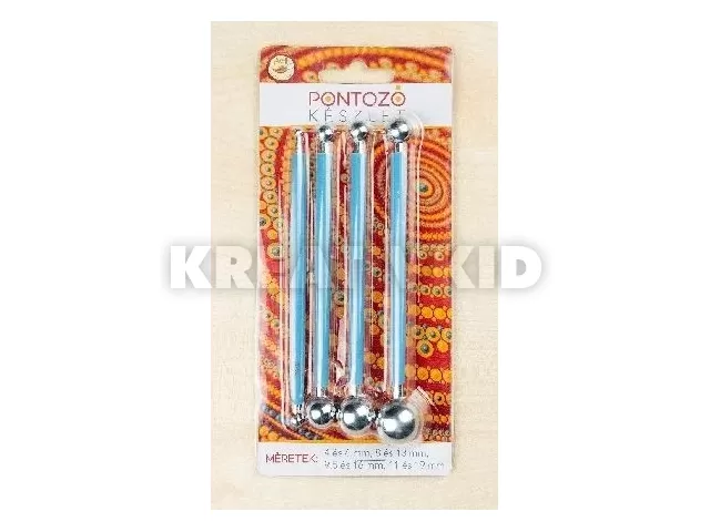 Pontozó készlet embossing toll 4 és  6 mm, 8 és 13 mm, 9,5 és 16 mm, 11 