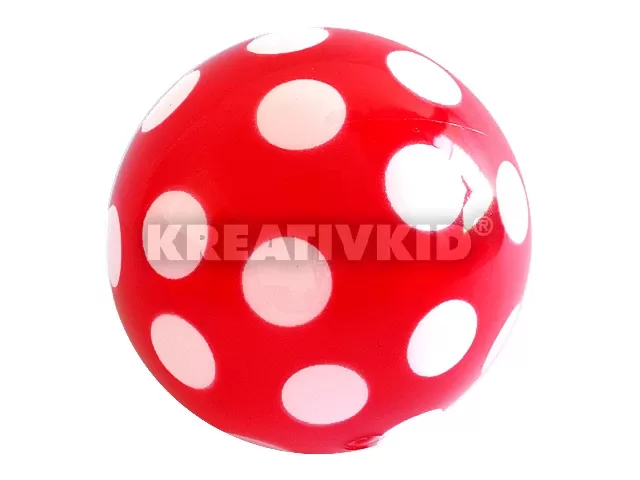 Pöttyös labda 14 cm-es piros fehér pöttyökkel