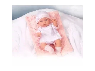 Puha játékbaba dobozban, pink - 33 cm