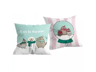 Pusheen: Karácsonyi díszpárna - 40 x 40 cm, kétoldalú