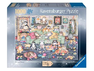 Puzzle 1000 db - Őrült macskák Karácsonya