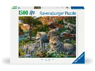 Puzzle 1500 db - Farkasok tavasszal
