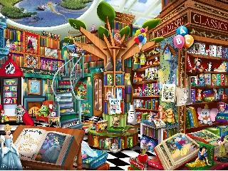 Puzzle 1500 db - Varázslatos Disney könyvesbolt