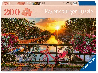 Puzzle 200 db - Naplemente Amszterdamban