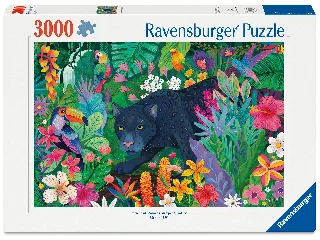 Puzzle 3000 db - Párduc a virágzó dzsungelben