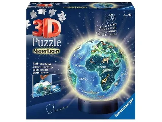 Puzzle 3D 72 db - Világító Földgömb