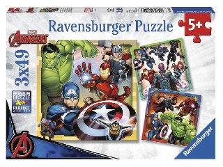Puzzle 3x49 db - Marvel hősök