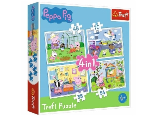 Trefl: Peppa malac nyaralási emlékei 4 az 1-ben puzzle - 12, 15, 20, 24 darabos