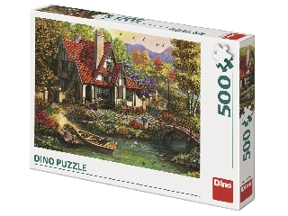 Puzzle 500 db - Ház a tónál
