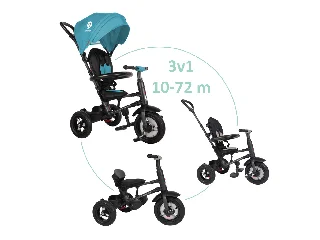 QPLAY Tricikli Rito air gel (Gumi) Green-blue, életkor 10-72 hó