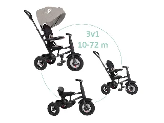 QPLAY Tricikli Rito air gel (Gumi) Grey, életkor 10-72 hónap