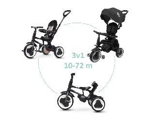 QPLAY Tricikli Rito eva plus Black, életkor 10-72 hónap
