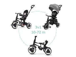 QPLAY tricikli Rito eva plus Grey, életkor 10-72 hónap