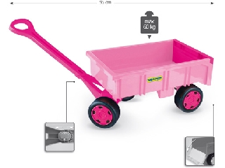 Rózsaszínű kézikocsi kislányoknak 80 kg teherbírással