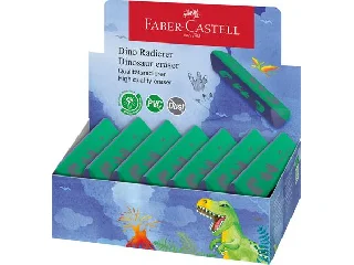 Radír display, háromszögletű, FABER-CASTELL, dinoszaurusz