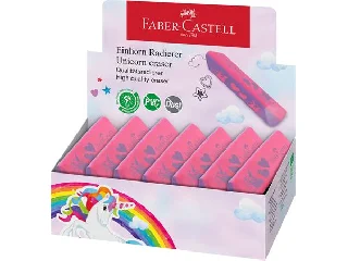 Radír display, háromszögletű, FABER-CASTELL, unikornis