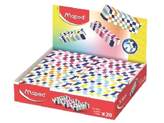 Radír display, kockamintás, MAPED „Checkerboards”, vegyes minták