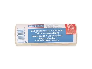 Ragasztószalag, 18 mm x 33 m, DONAU, átlátszó