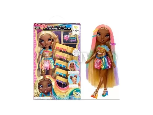 Rainbow High: Fodrászolható baba és hajkréta szett