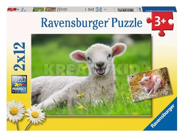 Ravensburger Puzzle 2x12 db - Állatok a farmon
