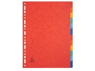 Regiszter, karton, A4, 12 részes, EXACOMPTA, színes