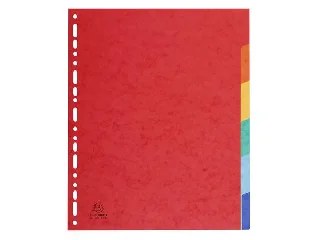 Regiszter, karton, A4+, 6 részes, EXACOMPTA, színes