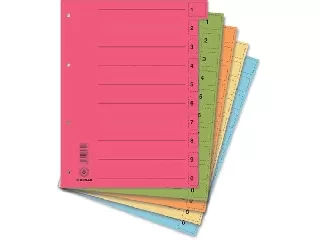 Regiszter, karton, A4, mikroperforált, DONAU, vegyes színek