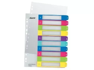 Regiszter, műanyag,  A4 Maxi, 1-10, LEITZ 