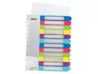 Regiszter, műanyag, A4 Maxi, 1-12, LEITZ 