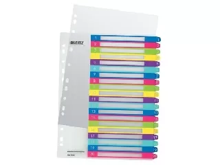 Regiszter, műanyag,  A4 Maxi, 1-20, LEITZ 