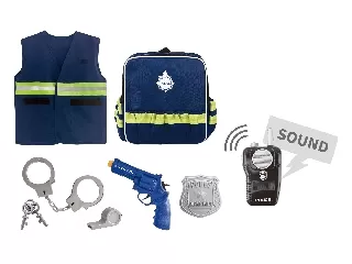 Rendőr jelmez hátizsákban 5 kiegészítővel