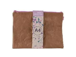 Rendszerező tasak, cipzáras, bőrhatású textúra, műanyag, A4, APLI 