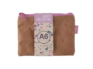 Rendszerező tasak, cipzáras, bőrhatású textúra, műanyag, A6, APLI 