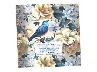 Sárga virágos vázlatfüzet - 20 x 20 cm-es, 40 lapos