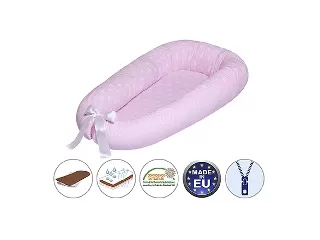 Scamp babafészek kókuszbetétes Rosa Stars Dots BF017