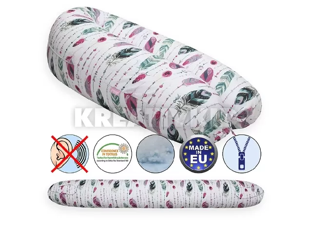 Scamp szoptatós párna univerzális pamut Feather Pink Green SZPE248