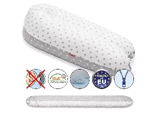 Scamp szoptatós párna univerzális pamut Little Heart White Grey SZPE136