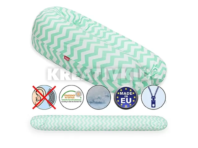 Scamp szoptatós párna univerzális pamut ZigZag Green White SZPE234