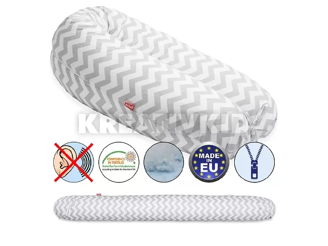 Scamp szoptatós párna univerzális pamut ZigZag Grey White SZPE167