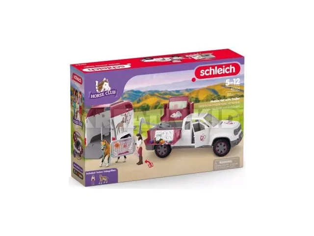 Schleich: Horse Club Mobil állatorvosi autó pótkocsival 42704