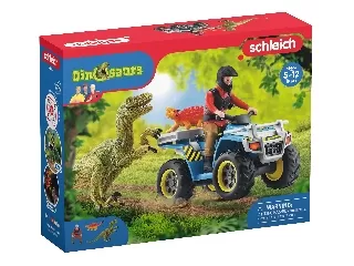 Schleich Menekülés quaddal a velociraptor elől