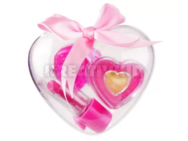 Sminkkészlet szív alakú dobozban