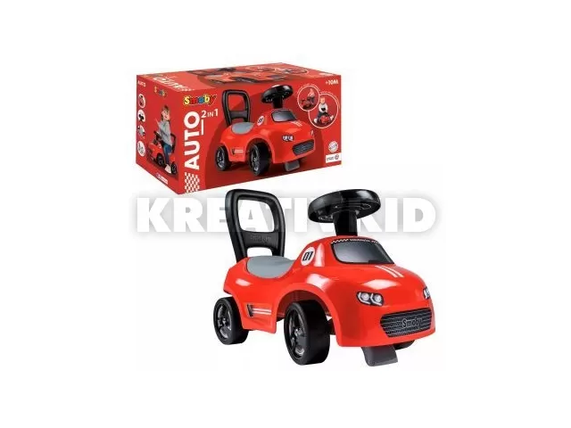 Smoby: Auto Ride-on átalakítható járássegítő bébitaxi - piros