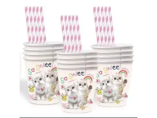 So Sweet! cica mintás papírpohár - 10 db-os