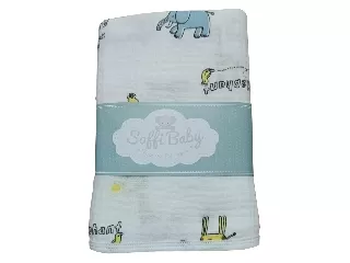 Soffi Baby takaró muszlin dupla elefánt és zsiráf 70x90cm