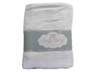 Soffi Baby takaró muszlin dupla fehér 70x90cm