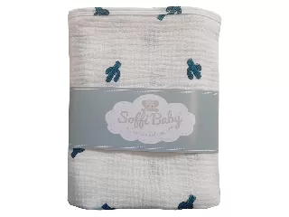 Soffi Baby takaró muszlin dupla kaktusz 70x90cm